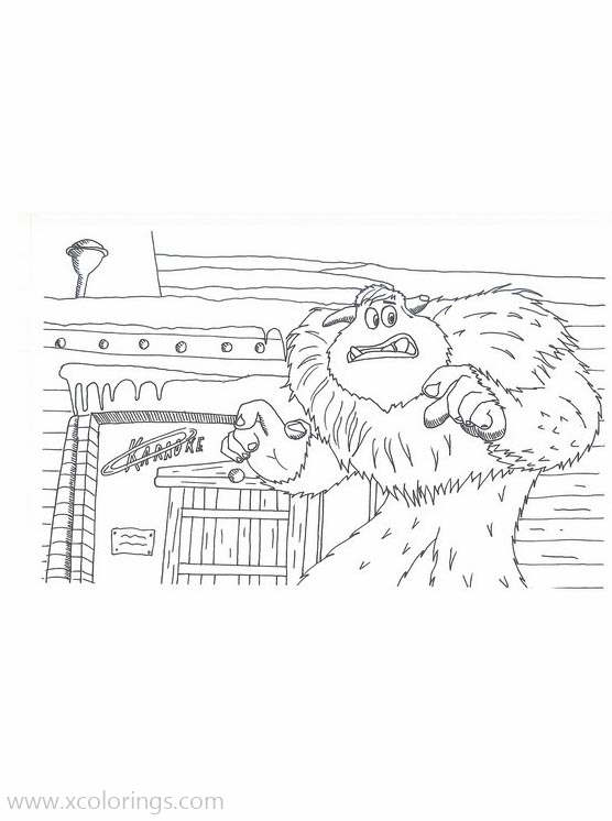 Free Smallfoot is Scared Coloring Pages printable