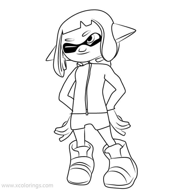 Splatoon 2 Coloring Pages Octoling Sisters Marie - XColorings.com