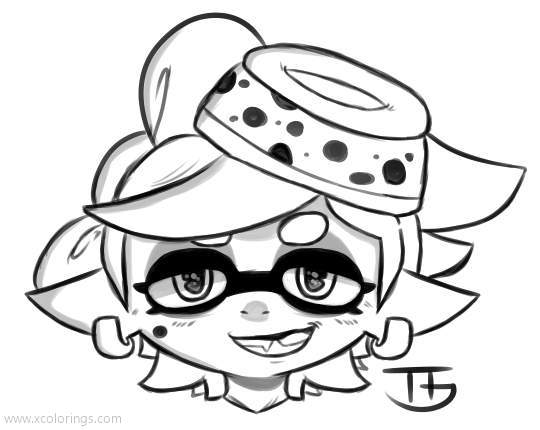 Free Splatoon 2 Coloring Pages Octoling Sisters Marie printable