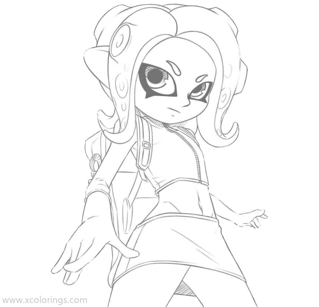 Free Splatoon 2 Octo Expansion Coloring Pages Agent 8 printable