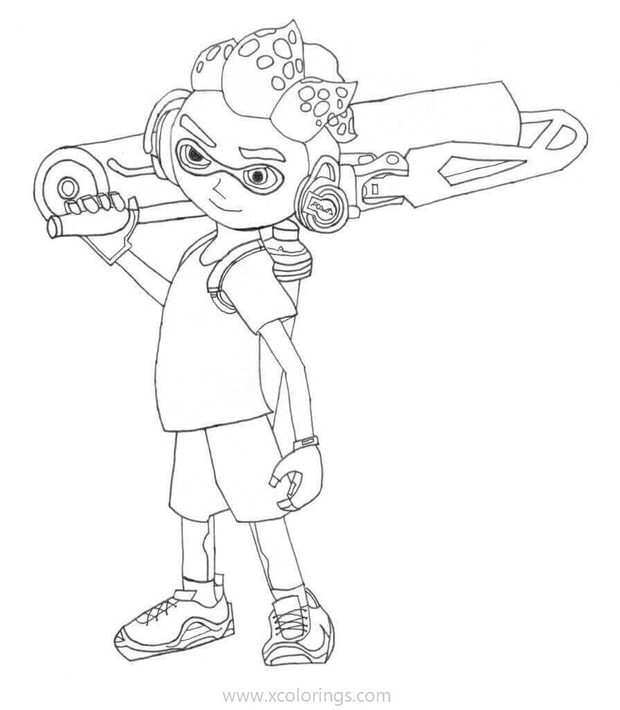 Free Splatoon 2 Octoling Coloring Pages printable