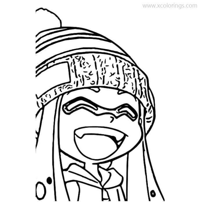 Free Splatoon Coloring Pages Inkling Girl with Bobble Hat printable