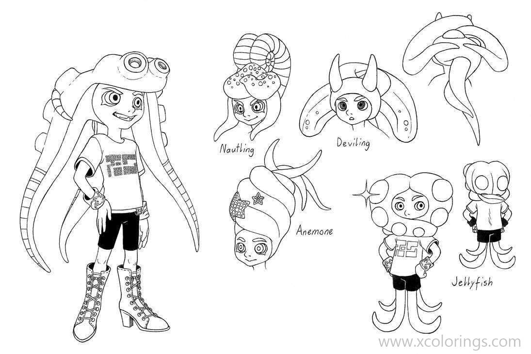 Free Splatoon Coloring Pages Marie Fan Design Art printable