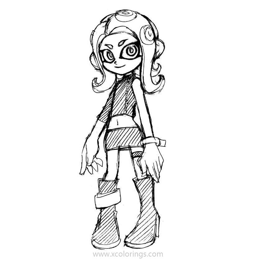 Free Splatoon Coloring Pages Octoling Nana printable