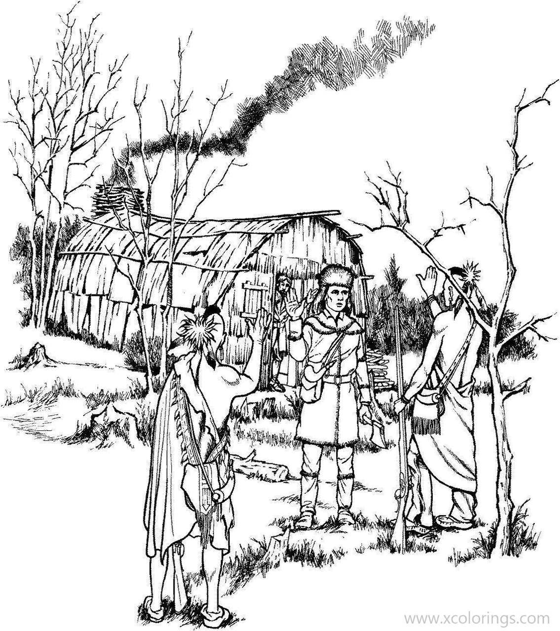 Free Story of Johnny Appleseed Coloring Pages printable