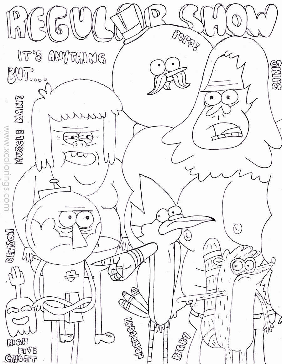 Free TV Series Regular Show Coloring Pages printable