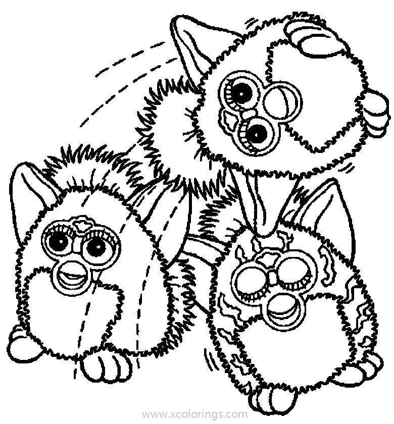 Free Three Furbies Coloring Pages printable