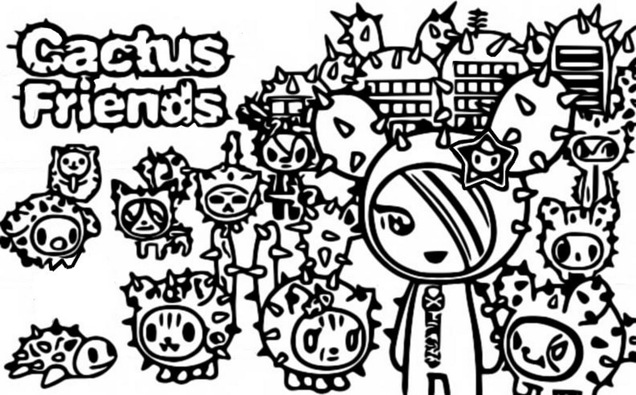 Free Tokidoki Cactus Friends Coloring Pages printable