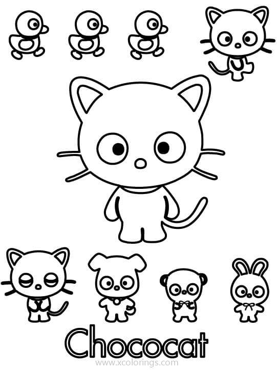 Free Tokidoki Cat Coloring Pages Chococat printable