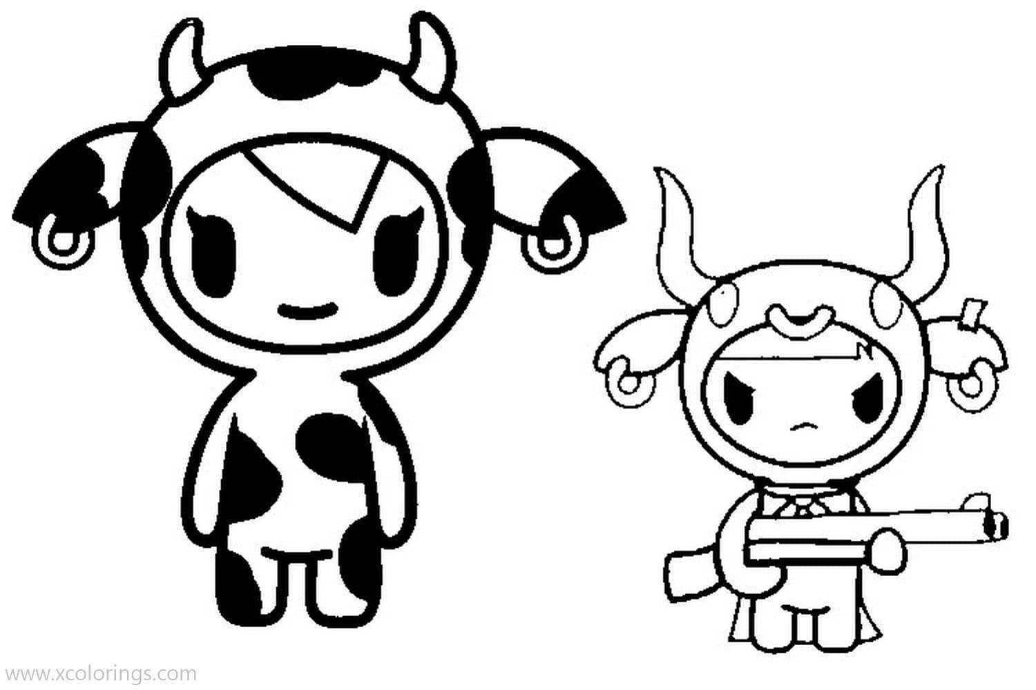 Free Tokidoki Mozzarella Cow Coloring Pages printable