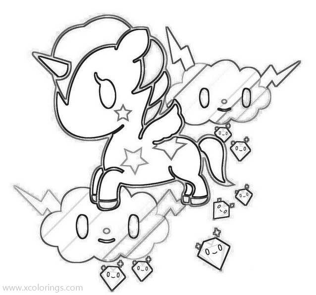 Free Tokidoki Unicorn with Wings Coloring Pages printable
