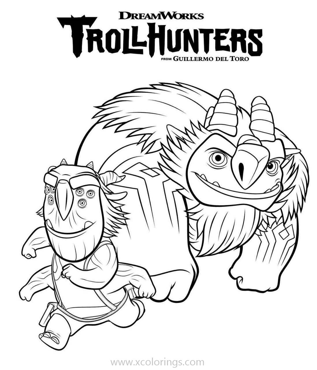 Trollhunters Coloring Pages Blinky and AAARRRGGHH - XColorings.com