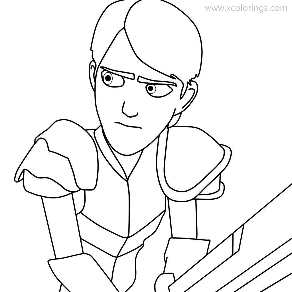 Free Trollhunters Coloring Pages Jim is Ready to Fight printable