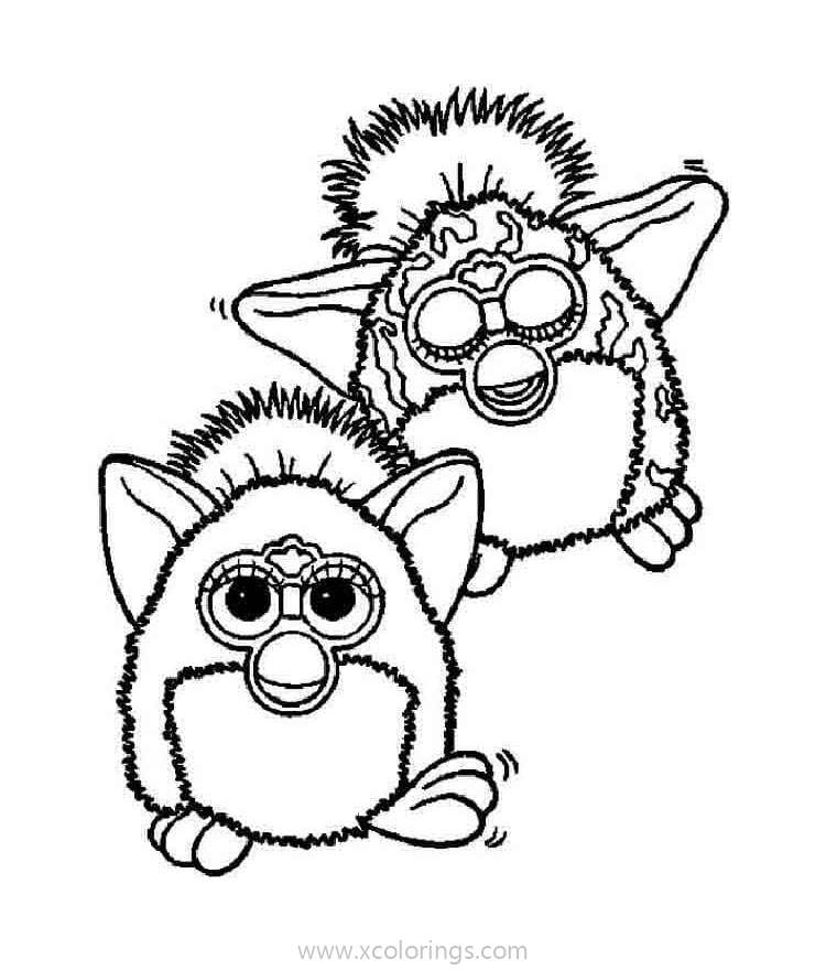 Free Two Furbies Coloring Pages printable