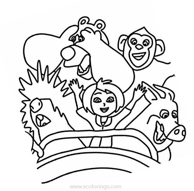 Free Wonder Park Coloring Pages June Playing with The Animals printable