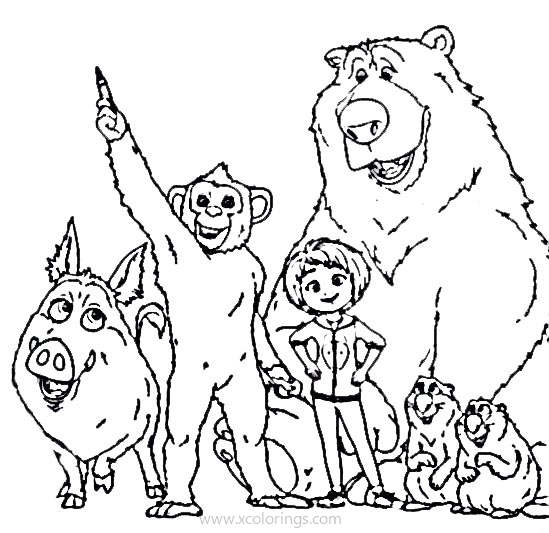 Free Wonder Park Coloring Pages June with Peanut Boomer Greta and Cooper printable