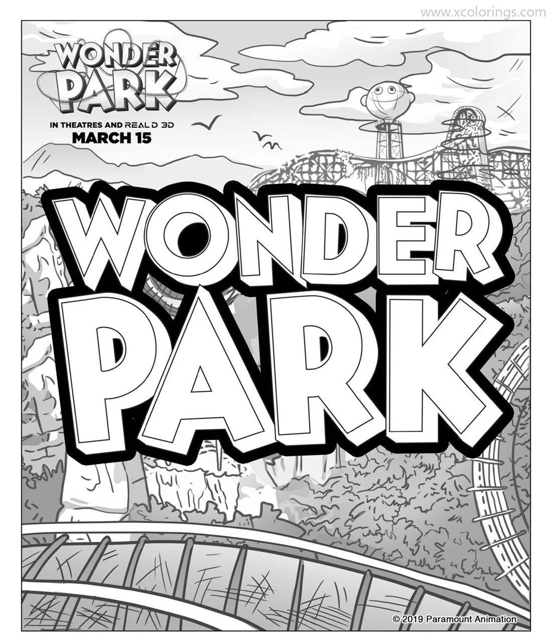 Free Wonder Park Coloring Pages Logo printable