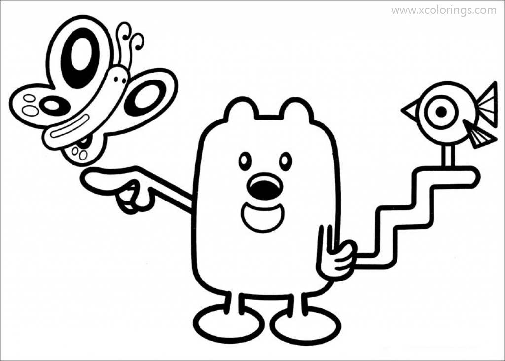 Free Wow Wow Wubbzy Coloring Pages Butterfly and Bird printable