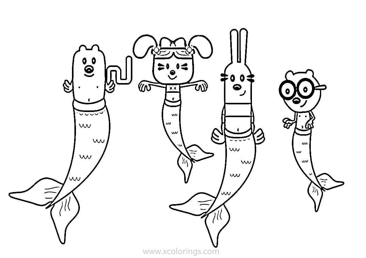 Free Wow Wow Wubbzy Coloring Pages Mermaids printable