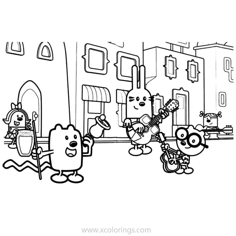 Free Wow Wow Wubbzy Coloring Pages Playing Music printable