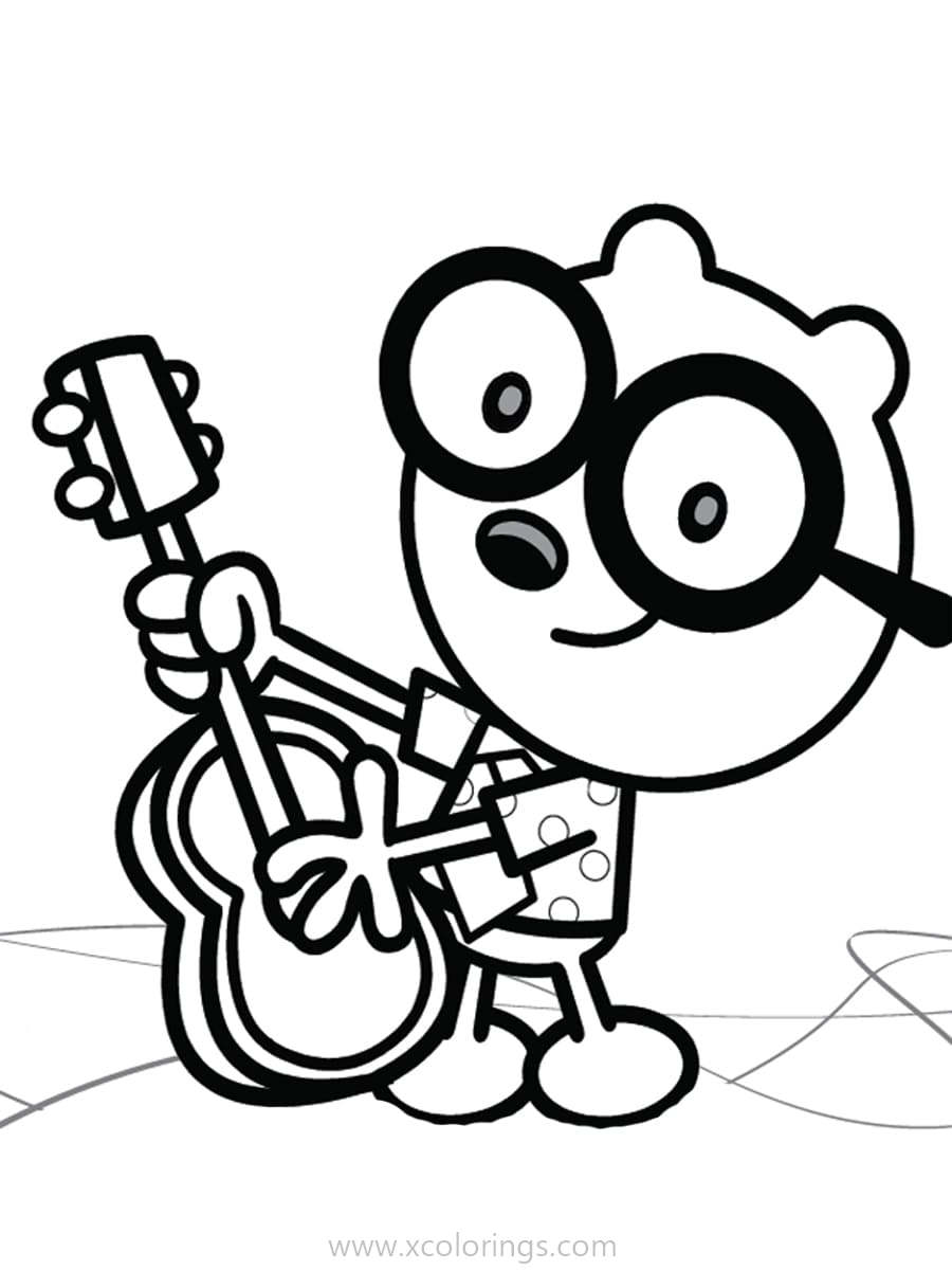 Free Wow Wow Wubbzy Coloring Pages Walden With Guitar printable