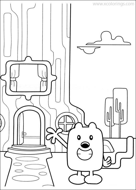 Free Wow Wow Wubbzy Coloring Pages Wubbzy In Front Of The Door printable