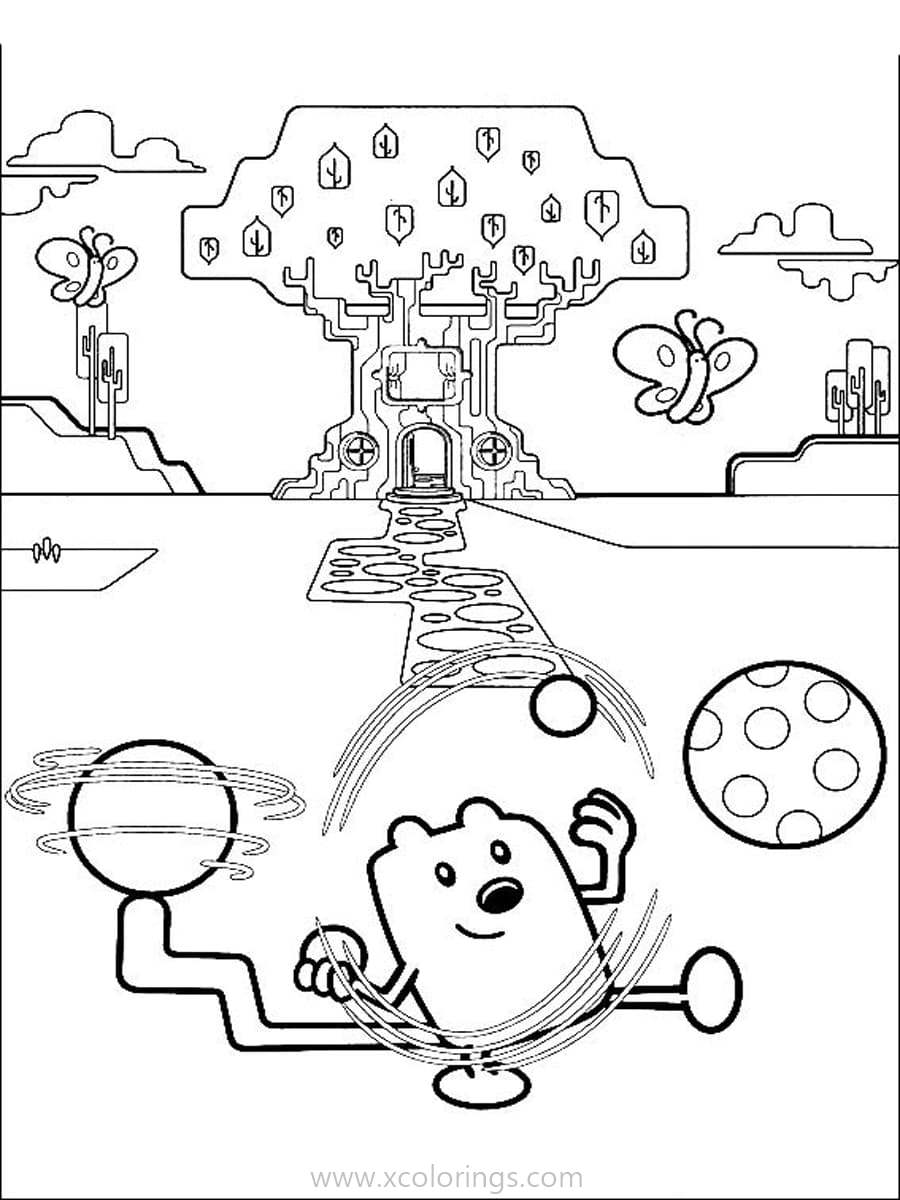 Free Wow Wow Wubbzy Coloring Pages Wubbzy Playing Balls printable