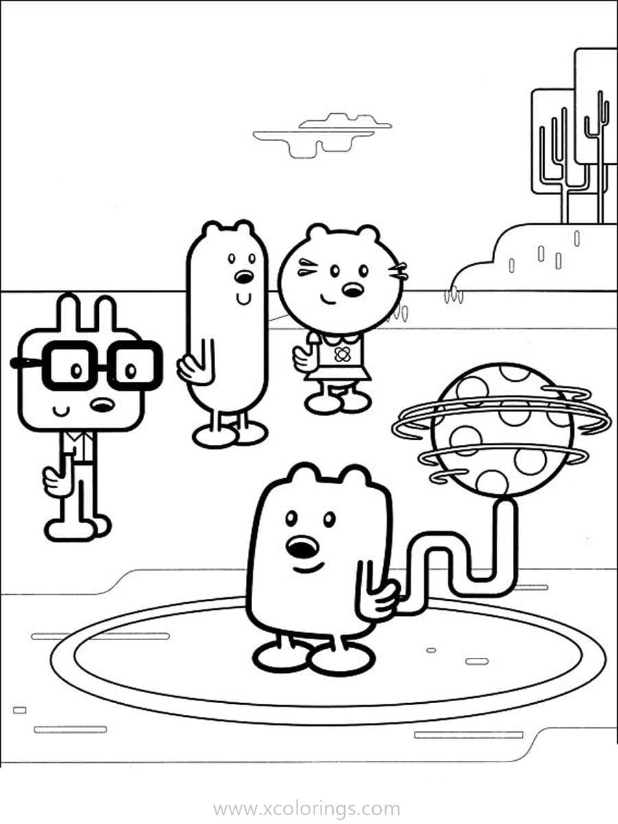 Free Wow Wow Wubbzy Coloring Pages Wubbzy Playing The Ball with Tail printable