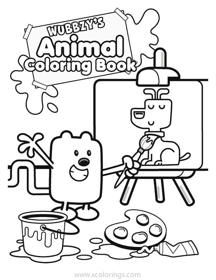 Free Wow Wow Wubbzy Coloring Pages Wubbzy is Painting printable