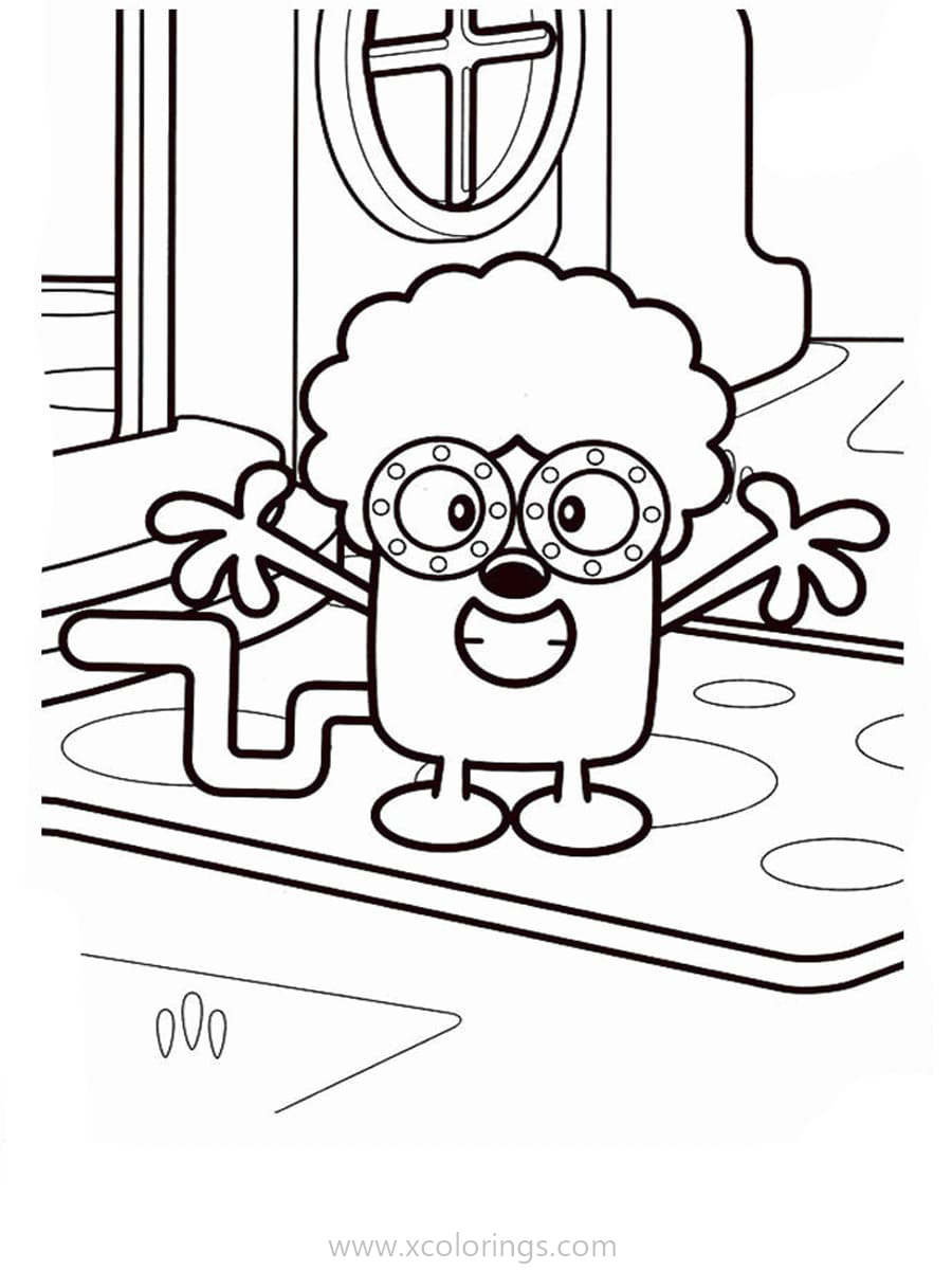 Free Wow Wow Wubbzy Coloring Pages Wubbzy with Glasses printable