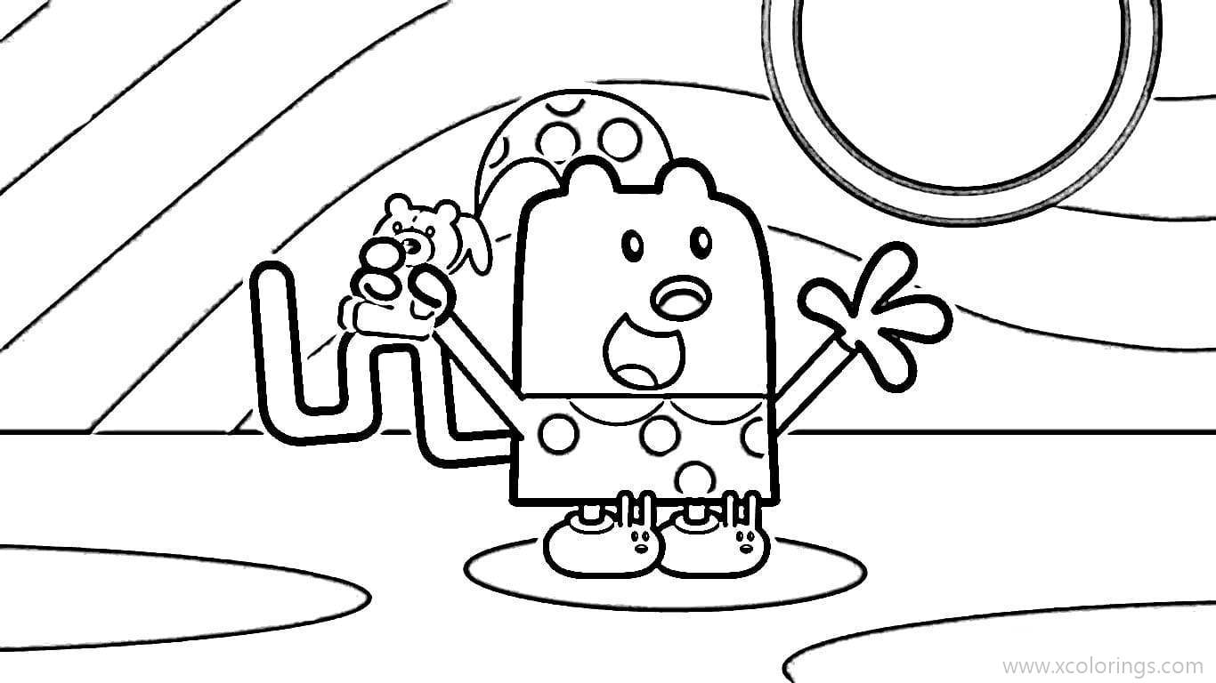 Free Wow Wow Wubbzy Coloring Pages Wubbzy with His Toy printable