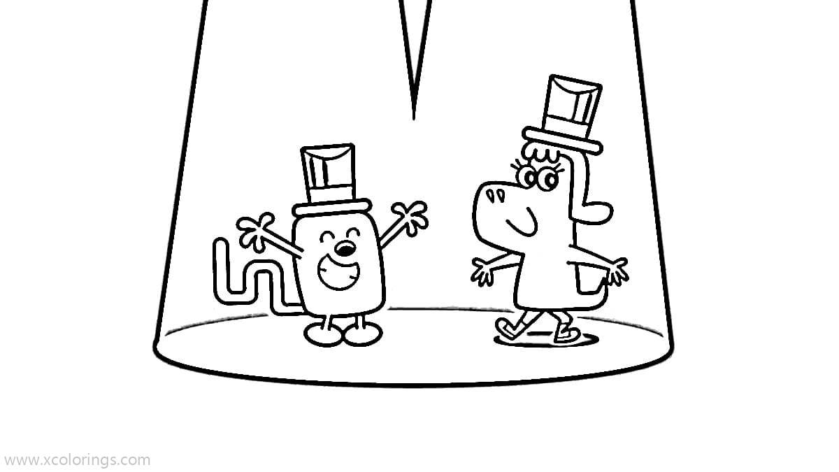 Free Wow Wow Wubbzy Performing Coloring Pages printable