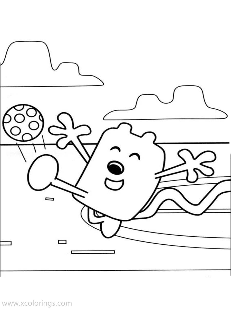 Free Wow Wow Wubbzy Playing Football Coloring Pages printable