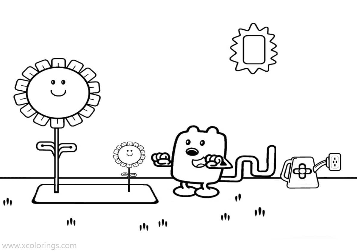 Free Wow Wow Wubbzy and Sunflowers Coloring Pages printable