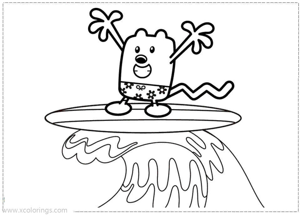 Free Wow Wow Wubbzy is Surfing Coloring Pages printable