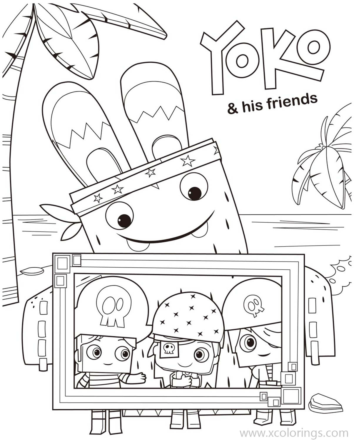 Free Yoko and His Friends Coloring Pages Characters printable