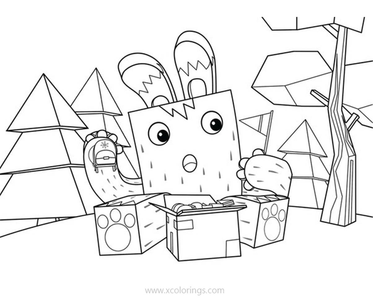 Free Yoko and His Friends Coloring Pages Yoko with a Flag printable