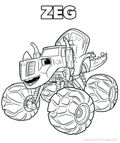 Free Zeg from Blaze and the Monster Machines Coloring Pages printable