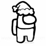 Among Us Coloring Pages Christmas Santa Hat