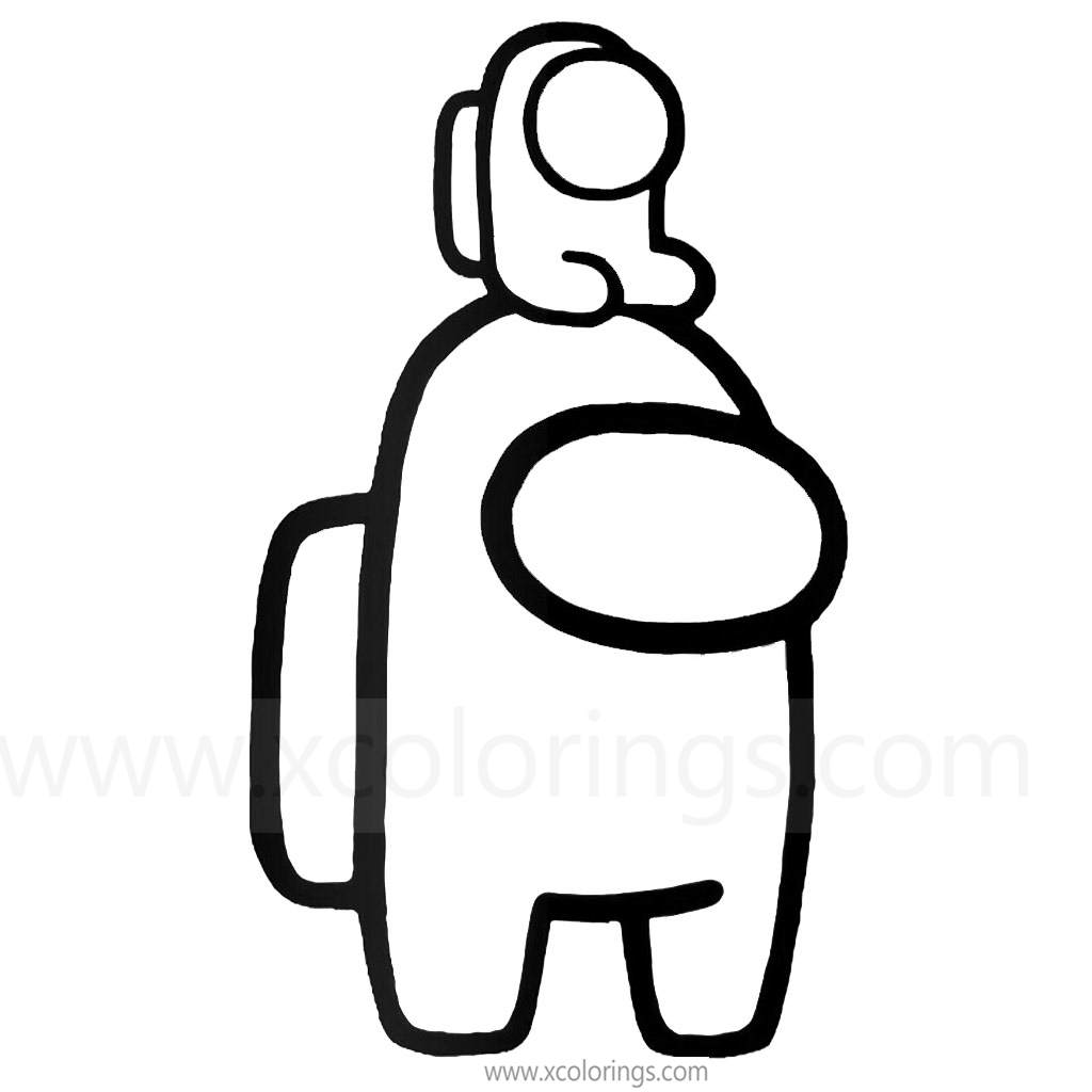 Among Us Coloring Pages Astronaut With a Pet Hat