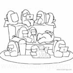 Among Us Coloring Pages Characters Spaceship Crew