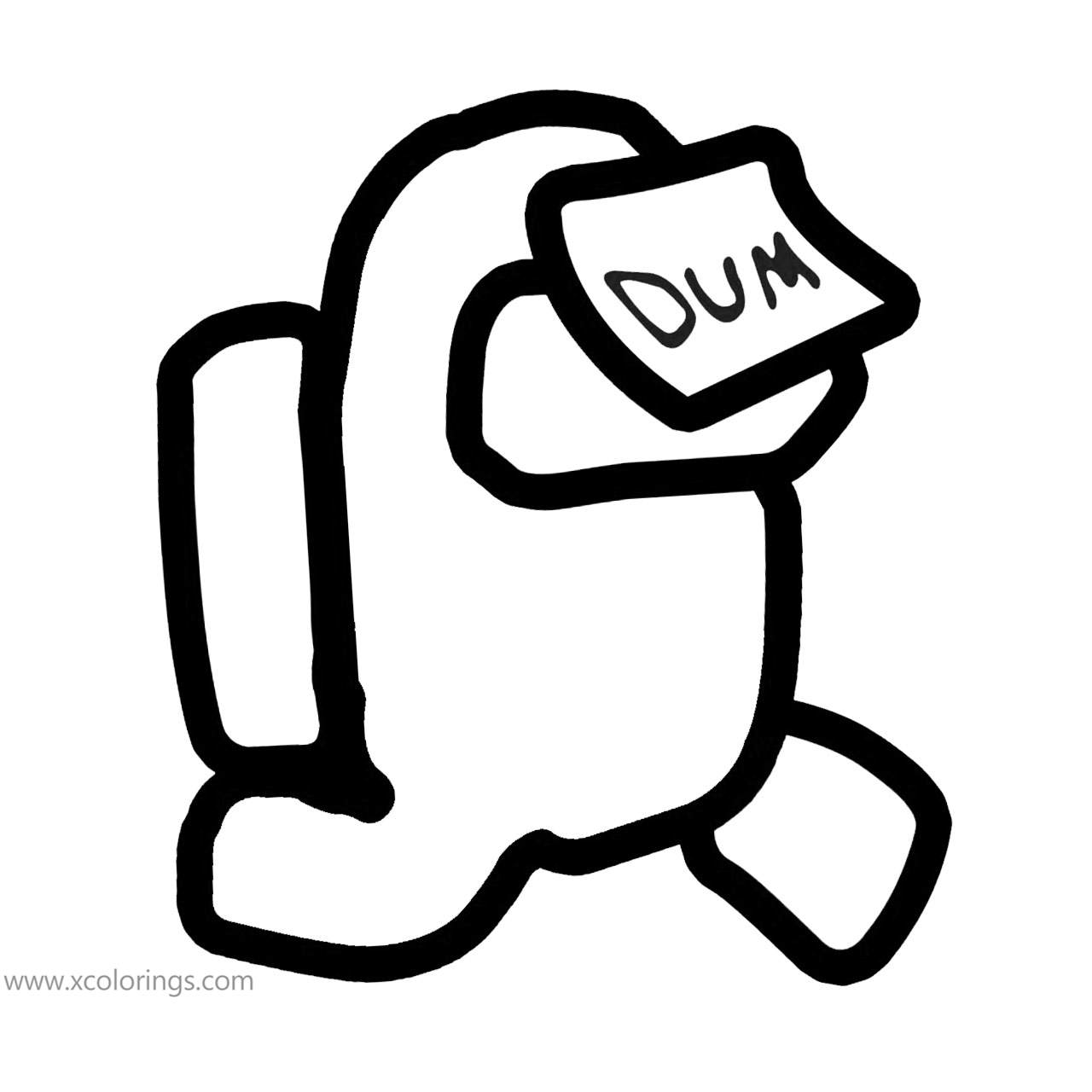 Among Us Coloring Pages Dum Character - XColorings.com