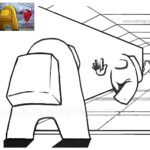 Among Us Coloring Pages Entrance of the Spaceship