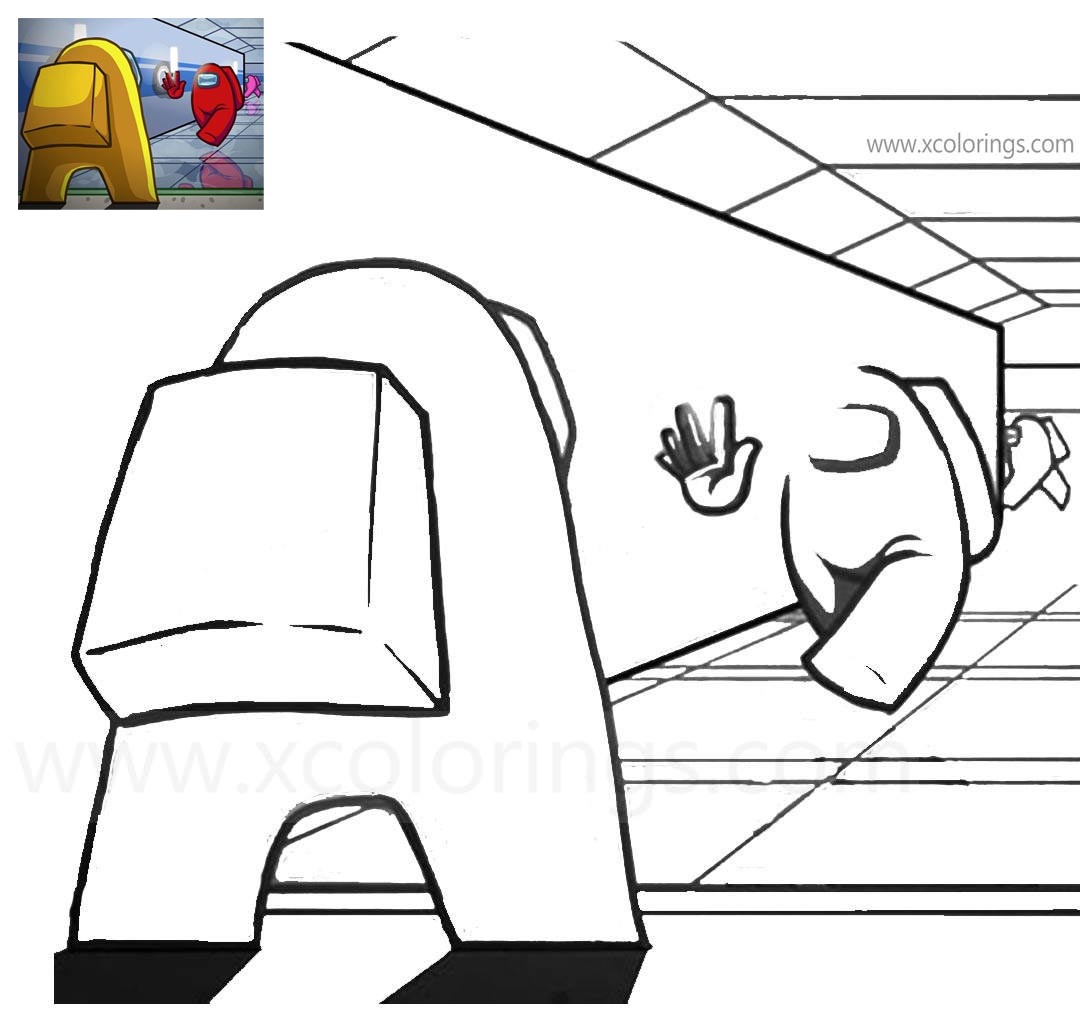 Free Among Us Coloring Pages Entrance of the Spaceship printable