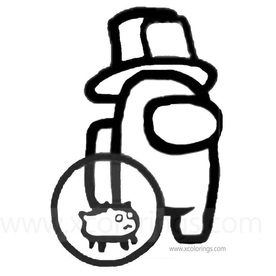 Among Us Coloring Pages Gentleman with Pet - XColorings.com