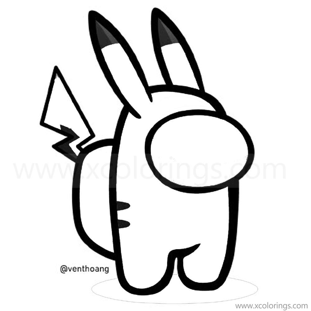 Among Us Coloring Pages Pikachu