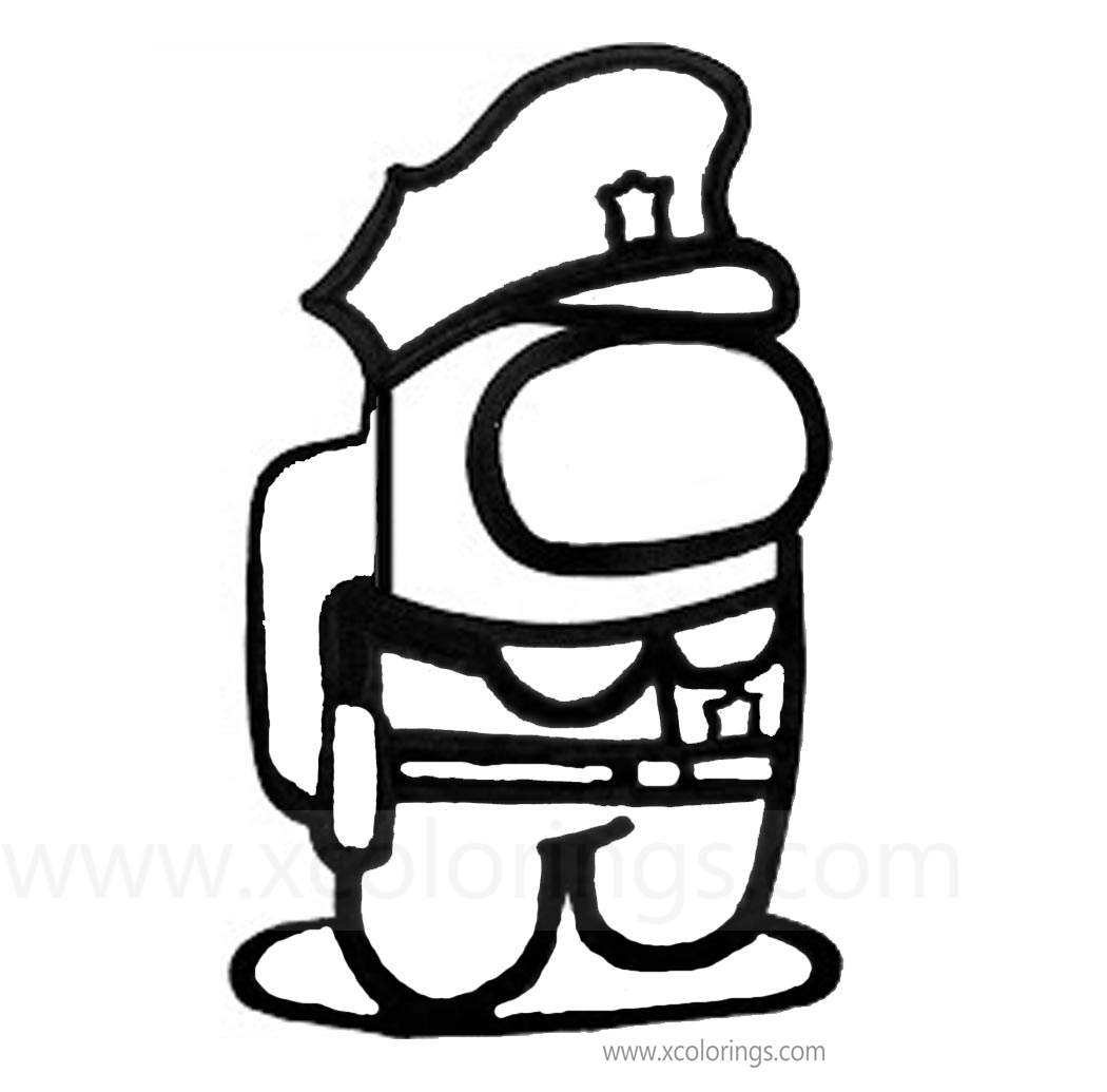 Among Us Coloring Pages Police Hat