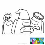 Among Us Coloring Pages Work with Laptop