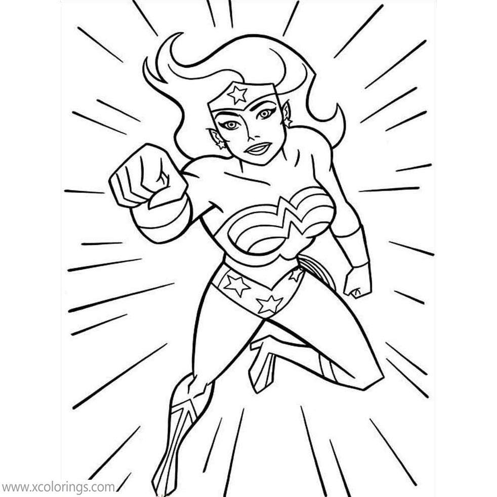 Free Animated Diana Wonder Woman Coloring Pages printable