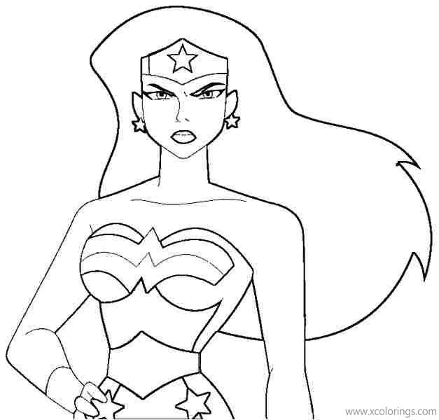 Free Animated Justice League Superhero Wonder Woman Coloring Pages printable